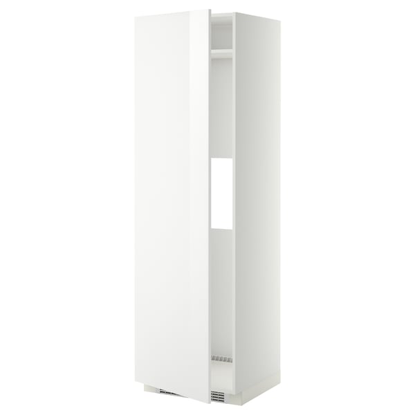 METOD Armoire réfrigérateur/congél+pte, blanc/Ringhult blanc, 60x60x200 cm