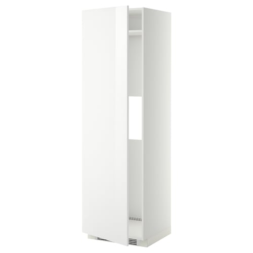 METOD Armoire réfrigérateur/congél+pte, blanc/Ringhult blanc, 60x60x200 cm