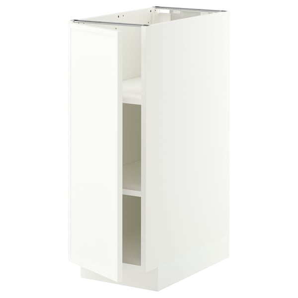 METOD Élément bas avec tablettes, blanc/Aspudden blanc mat, 30x60 cm