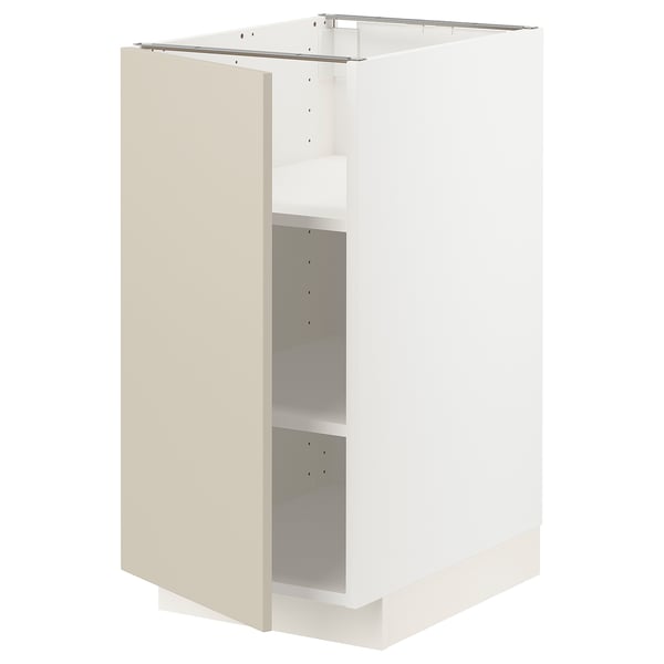 METOD Élément bas avec tablettes, blanc/Havstorp beige, 40x60 cm