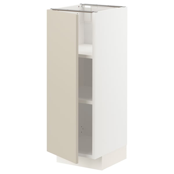 METOD Élément bas avec tablettes, blanc/Havstorp beige, 30x37 cm