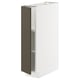 METOD Élément bas avec tablettes, blanc/Havstorp brun-beige, 20x60 cm