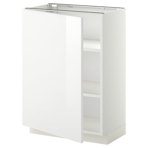 METOD Élément bas avec tablettes, blanc/Ringhult blanc, 60x37 cm