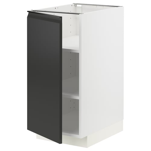 METOD Élément bas avec tablettes, blanc/Upplöv anthracite mat, 40x60 cm