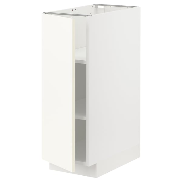 METOD Élément bas avec tablettes, blanc/Vallstena blanc, 30x60 cm