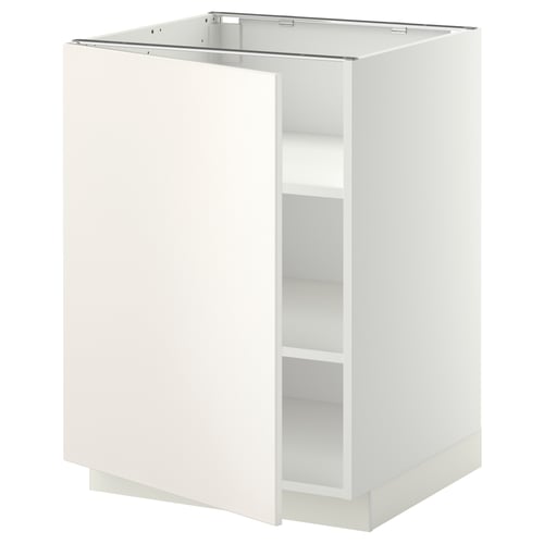 METOD Élément bas avec tablettes, blanc/Veddinge blanc, 60x60 cm