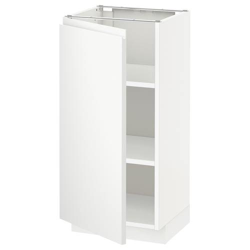 METOD Élément bas avec tablettes, blanc/Voxtorp blanc mat, 40x37 cm