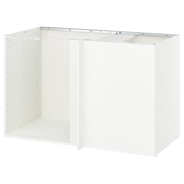METOD Élément bas d'angle, blanc, 128x60x80 cm