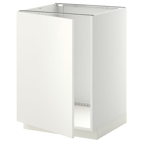 METOD Élément bas évier, blanc/Veddinge blanc, 60x60 cm