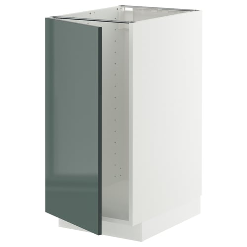 METOD Élément bas évier/tri, blanc/Kallarp gris-vert foncé brillant, 40x60 cm