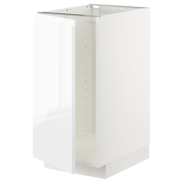 METOD Élément bas évier/tri, blanc/Voxtorp brillant/blanc, 40x60 cm