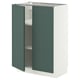 METOD Élément bas tablette/2portes, blanc/Aspudden gris-vert foncé, 60x37 cm