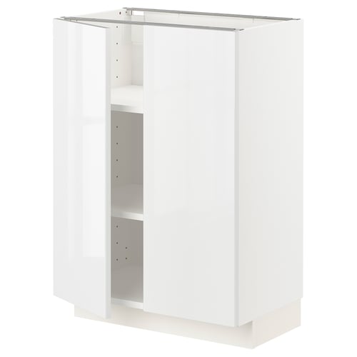 METOD Élément bas tablette/2portes, blanc/Ringhult blanc, 60x37 cm