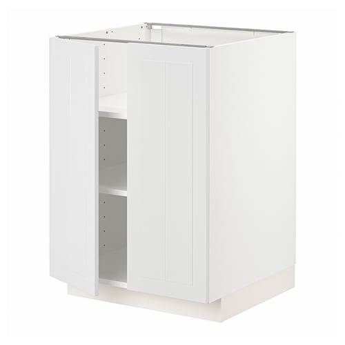 METOD Élément bas tablette/2portes, blanc/Stensund blanc, 60x60 cm