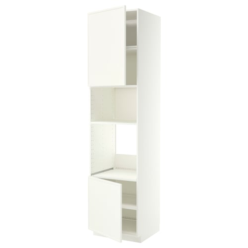 METOD Élément haut pr appareils encastrés, blanc/Aspudden blanc mat, 60x60x240 cm