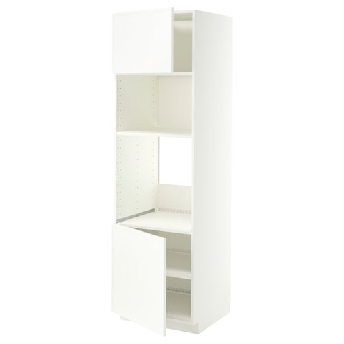 METOD Élément haut pr appareils encastrés, blanc/Aspudden blanc mat, 60x60x200 cm