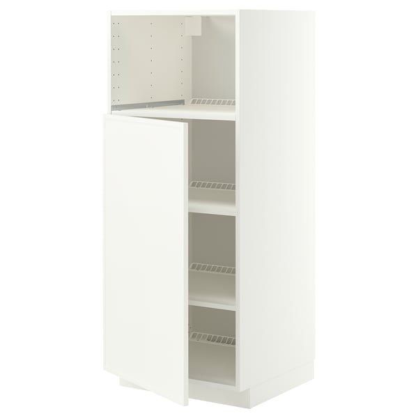 METOD Élément haut pr appareils encastrés, blanc/Aspudden blanc mat, 60x60x140 cm