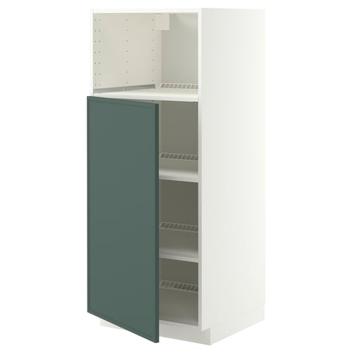 METOD Élément haut pr appareils encastrés, blanc/Aspudden gris-vert foncé, 60x60x140 cm