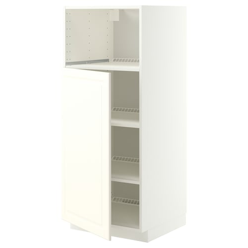 METOD Élément haut pr appareils encastrés, blanc/Bodbyn blanc cassé, 60x60x140 cm