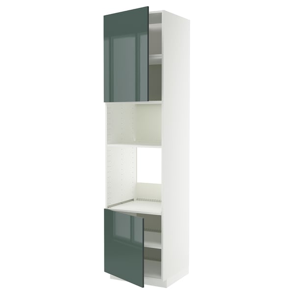 METOD Élément haut pr appareils encastrés, blanc/Kallarp gris-vert foncé brillant, 60x60x240 cm