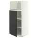 METOD Élément haut pr appareils encastrés, blanc/Nickebo anthracite mat, 60x60x140 cm