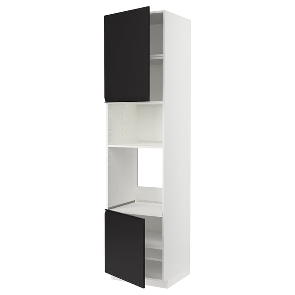 METOD Élément haut pr appareils encastrés, blanc/Upplöv anthracite mat, 60x60x240 cm