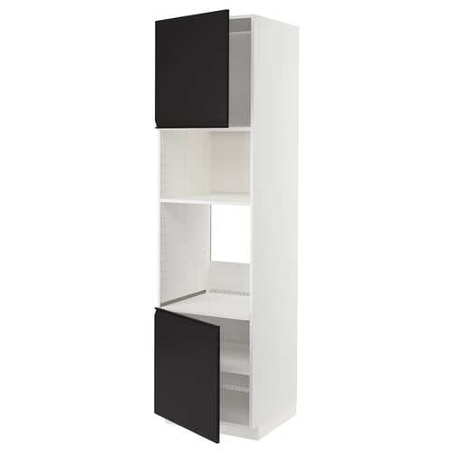 METOD Élément haut pr appareils encastrés, blanc/Upplöv anthracite mat, 60x60x220 cm