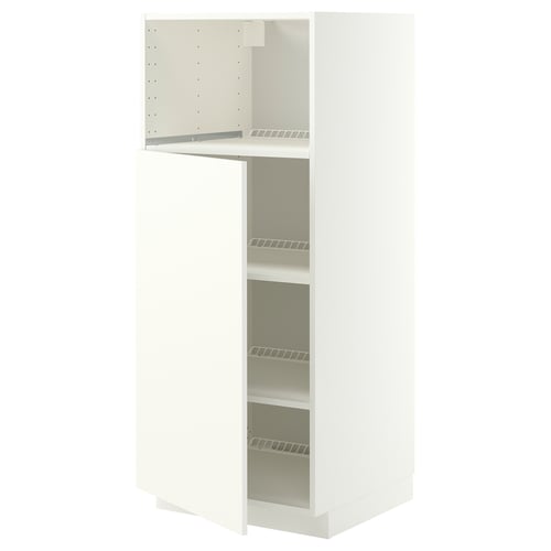 METOD Élément haut pr appareils encastrés, blanc/Vallstena blanc, 60x60x140 cm