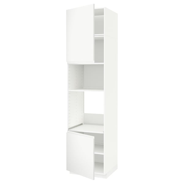 METOD Élément haut pr appareils encastrés, blanc/Voxtorp blanc mat, 60x60x240 cm