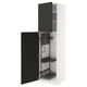 METOD Élément haut + rangements prod entr, blanc/Nickebo anthracite mat, 60x60x220 cm