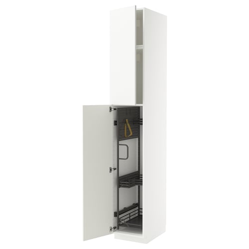 METOD Élément haut + rangements prod entr, blanc/Ringhult blanc, 40x60x240 cm