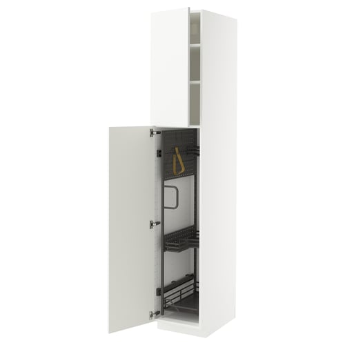 METOD Élément haut + rangements prod entr, blanc/Ringhult blanc, 40x60x220 cm