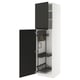 METOD Élément haut + rangements prod entr, blanc/Upplöv anthracite mat, 60x60x220 cm
