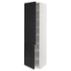 METOD Élément haut tablettes/2portes, blanc/Upplöv anthracite mat, 60x60x220 cm