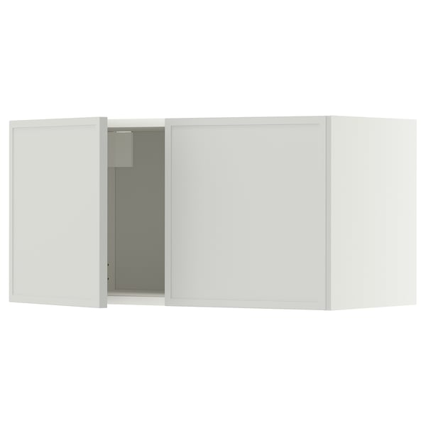 METOD Élément mural 2 portes, blanc/Aspudden gris clair, 80x40 cm