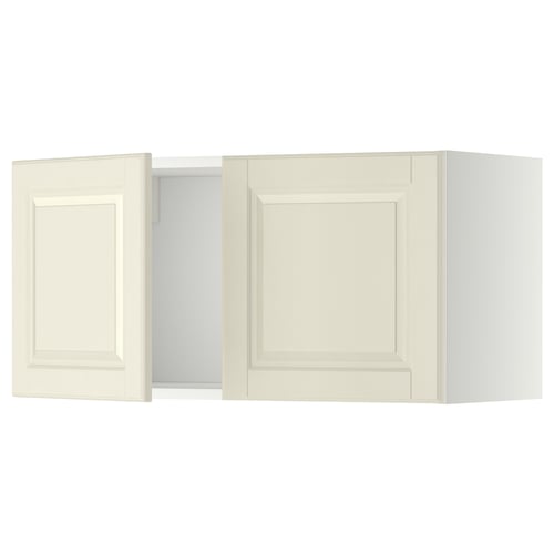 METOD Élément mural 2 portes, blanc/Bodbyn blanc cassé, 80x40 cm