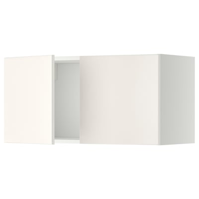 METOD Élément mural 2 portes, blanc/Veddinge blanc, 80x40 cm