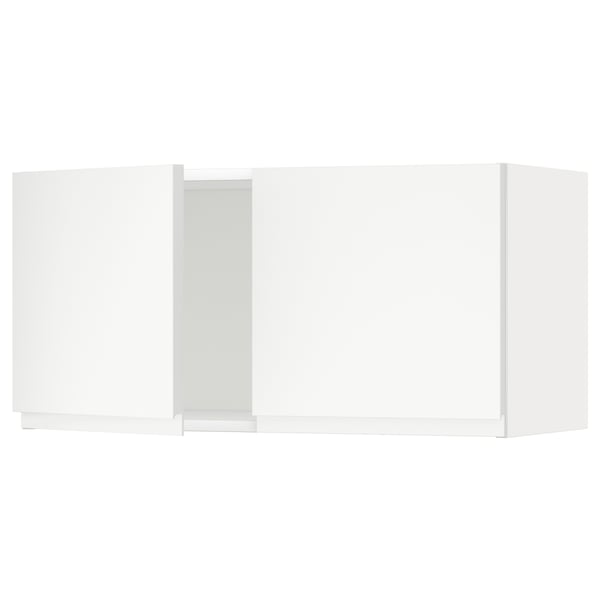 METOD Élément mural 2 portes, blanc/Voxtorp blanc mat, 80x40 cm