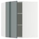 METOD Élément mural angle + tablettes, blanc/Kallarp gris-vert foncé brillant, 68x80 cm
