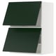 METOD Élément mural horizontal+2 portes, blanc/Havstorp vert profond, 60x80 cm
