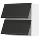 METOD Élément mural horizontal+2 portes, blanc/Upplöv anthracite mat, 80x80 cm