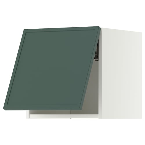 METOD Élément mural horizontal, blanc/Aspudden gris-vert foncé, 40x40 cm