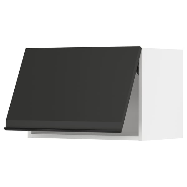 METOD Élément mural horizontal, blanc/Upplöv anthracite mat, 60x40 cm