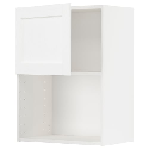 METOD Élément mural pour micro-ondes, blanc Enköping/blanc effet bois, 60x80 cm