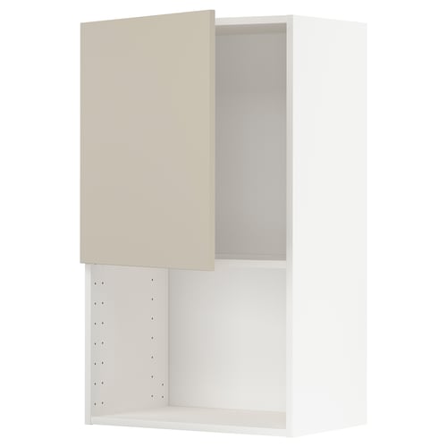 METOD Élément mural pour micro-ondes, blanc/Havstorp beige, 60x100 cm