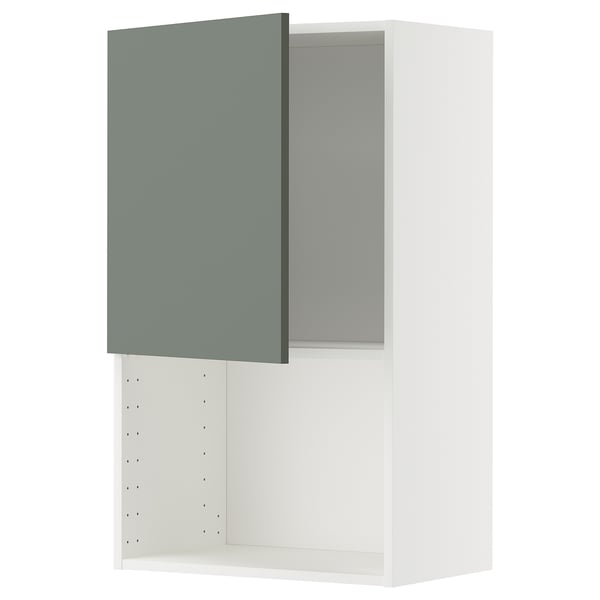 METOD Élément mural pour micro-ondes, blanc/Nickebo gris mat-vert, 60x100 cm