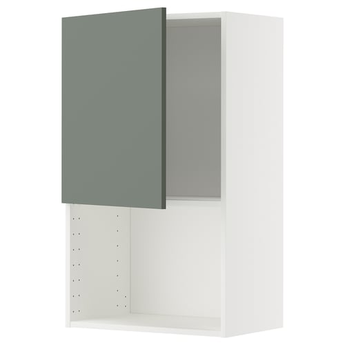 METOD Élément mural pour micro-ondes, blanc/Nickebo gris mat-vert, 60x100 cm
