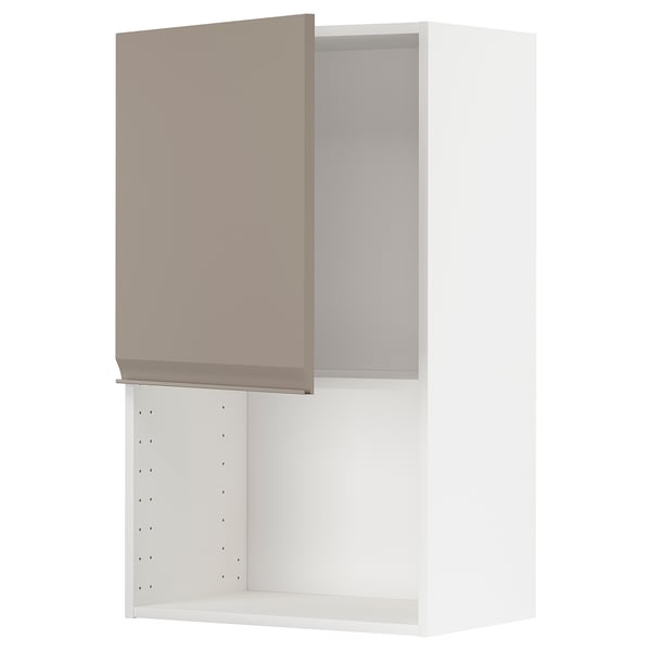 METOD Élément mural pour micro-ondes, blanc/Upplöv beige foncé mat, 60x100 cm