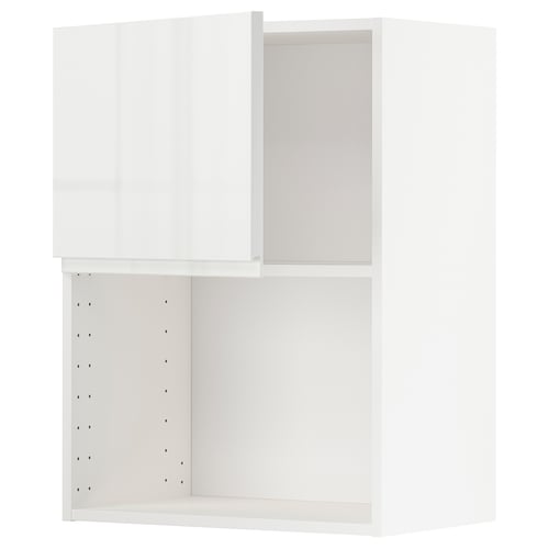 METOD Élément mural pour micro-ondes, blanc/Voxtorp brillant/blanc, 60x80 cm