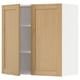 METOD Élément mural tablettes/2portes, blanc/Forsbacka chêne, 80x80 cm